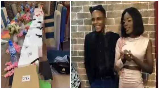 Lady gives boyfriend 30 boxes of different gifts on his 30th birthday, video causes stir