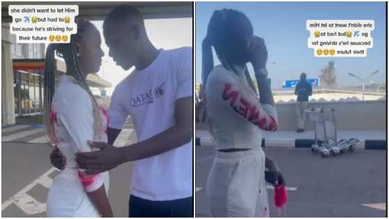 Sad young lady wails like baby after her boyfriend leaves for abroad in emotional vid