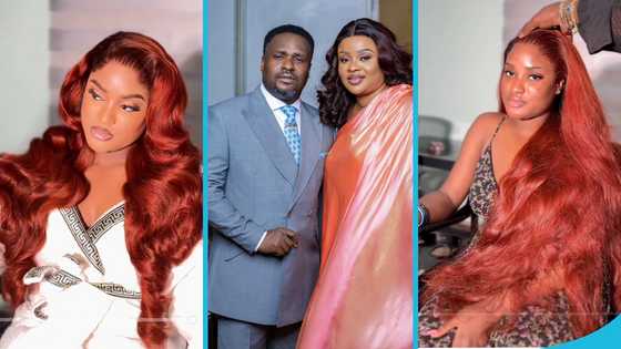 Reverend OB MOGPA’s daughter grabs attention with her heavy makeup and long frontal lace coloured hairstyle