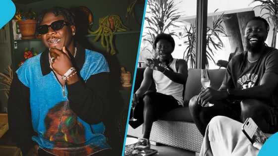 Stonebwoy previews his unreleased song at Adebayor's mansion, video