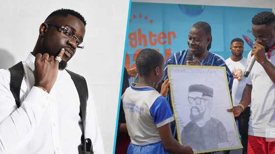 Sarkodie receives pencil portrait from school student in Tema, peeps react