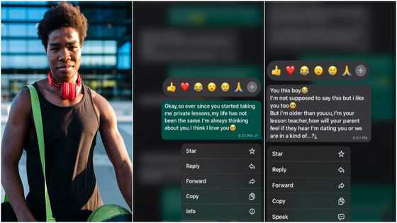 Chats leak as 19-year-old boy toasts his teacher with sweet style: "You dey scatter my head ma"