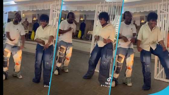 Aba Dope does funny moves as she take dance lessons with Dancegod Lloyd, video sparks laughter