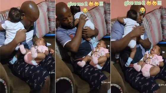 "I asked for only one more": Husband cries as wife delivers twins, hands them over to him in video