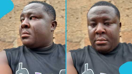 Oheneba Jude weeps as he mourns his family member’s untimely passing, Ghanaians console him