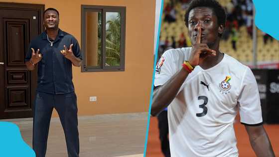 Asamoah Gyan's Royal Look in African Attire and Ahenema Slippers Melts Hearts (Photos)