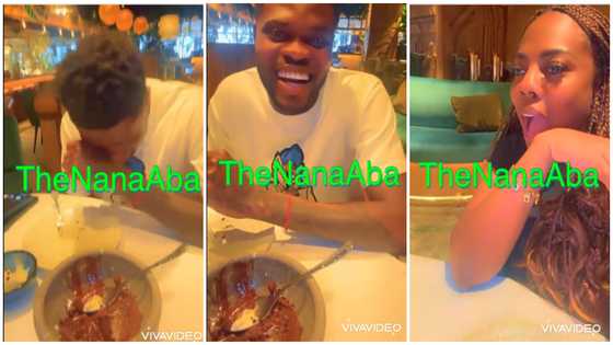 Nana Aba Anamoah hangs out with Thomas Partey and gets teased by him