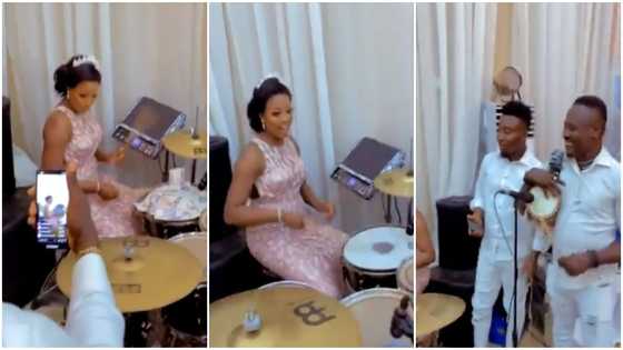 Talented bride takes over drums from band at her wedding reception; video stirs reactions