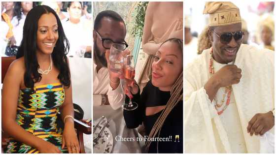 Akufo-Addo's daughter and her Nigerian husband 'chop love' on 14th wedding anniversary, Jackie Appiah, others celebrate them