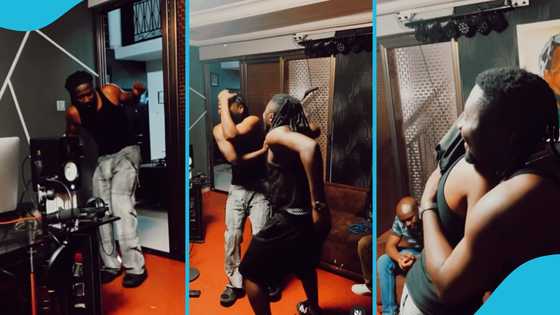 Amerado & Samini spotted in studio together, jam to new song they recorded