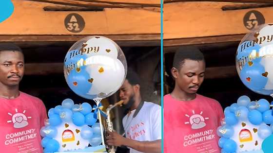 Ghanaian woman surprises boyfriend at his mechanic shop on his birthday