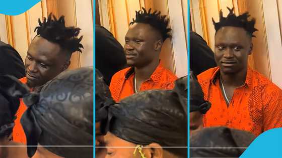 Jay Bahd weeps uncontrollably as he mourns his late grandmother at her funeral service
