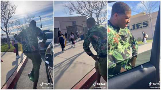 Lovely father picks daughter from school, dances in front of her friends, causes child 'embarrassment'