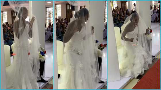 Dr Ofori Sarpong’s daughter ‘goes down low’ in church during her wedding ceremony in church