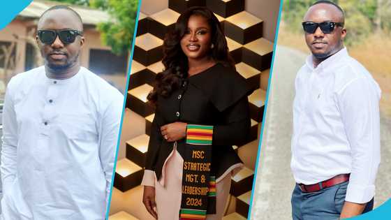 Malik Basintale's gorgeous wife bags a Master's degree from KNUST, goes viral with a classy pantsuit