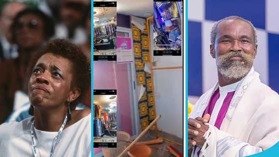 Woman questions her faith in Adom Kyei Duah after thieves broke into her shop: "I hung your photo on my wall"