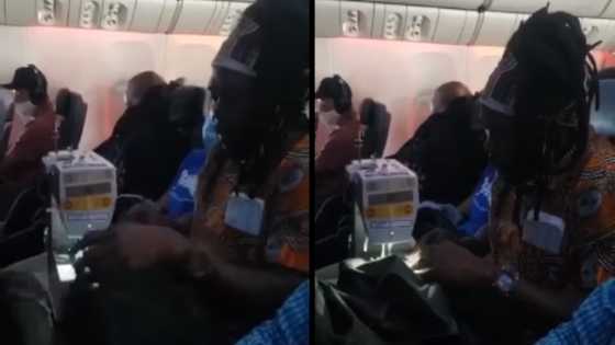 Man decides to pick economy flight & brings his sewing machine along to work; netizens say he's disgracing Africans