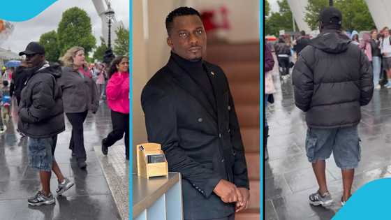 ZionFelix strolls London in shorts and puffer jacket, wears expensive sneakers