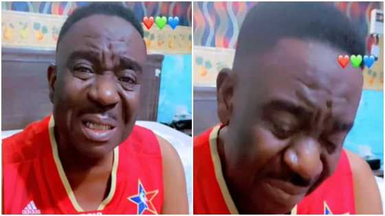 Drink it for me: Sick Mr Ibu in tears as he begs daughter to use pills on his behalf