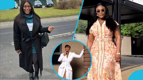 Dr Kwaku Oteng's Ex-Wife: Akua GMB flaunts her fine legs in a stylish white dress for her birthday shoot