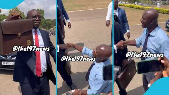 Appiah Stadium kowtows Finance Minister, gets warned: "My friend go back"