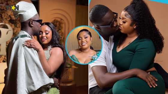 Ghanaian makeup artist flaunts her beautiful tattoo as she rocks a stylish Kente gown for her wedding