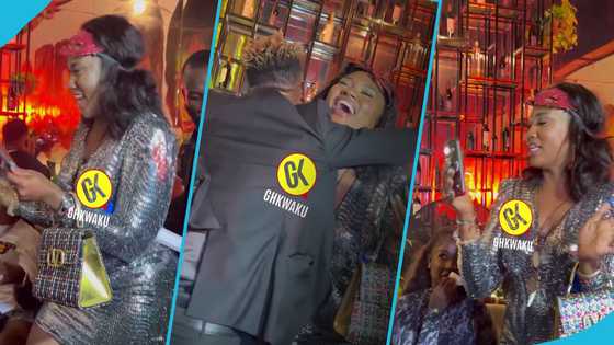 Shatta Wale and Abena Korkor kiss in video, Fella Makafui's facial expression gets many talking