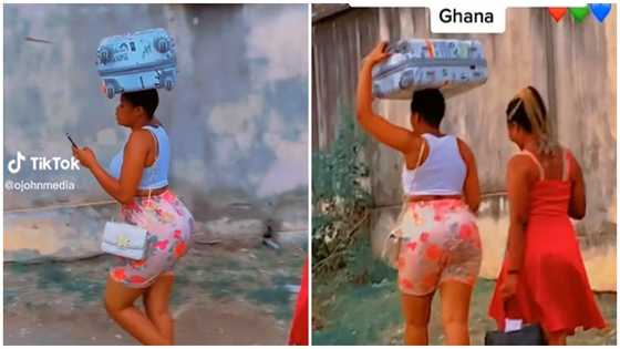 Curvy Ghanaian lady confuses man with huge backside in public, video stirs reaction