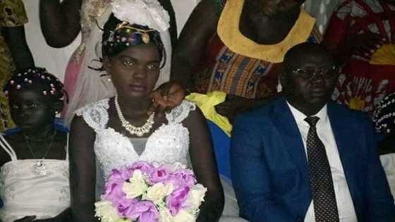 Sad wedding photo of 17-yr-old girl whose parents took 500 cows, 3 V8 cars as dowry goes viral