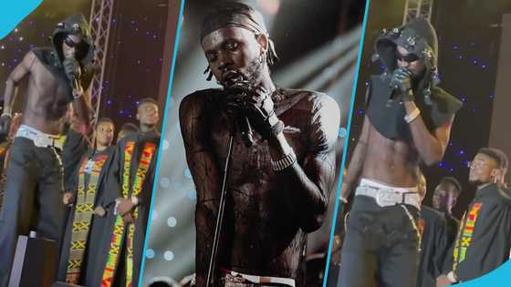 Black Sherif rocks cropped hoodie to perform at Zaama Disco Concert, video causes stir on social media