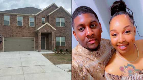 Man celebrates becoming homeowner with his wife; shares cute photos of beautiful first mansion