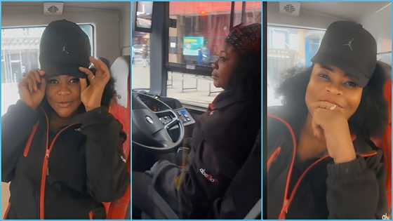 Ghanaian woman moves abroad, becomes bus driver in UK, netizens congratulate her