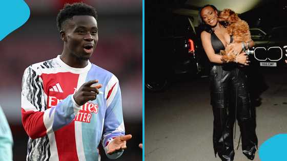 Bukayo Saka’s girlfriend steals show wearing plunging all-black outfit