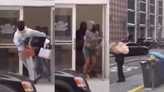 Thieves caught on video escaping with expensive handbags from store