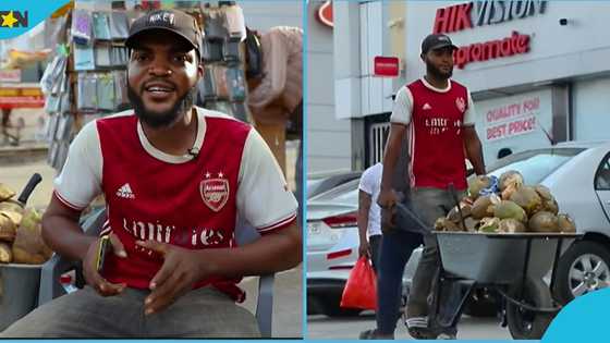Ghanaian graduate delights as he becomes a coconut seller: "I buy one at GH¢1 and sell it at GH¢5 in Accra"