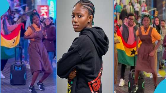 Lisa Quama leaves white folks watching in confusion as she dances in school uniform at Times Square