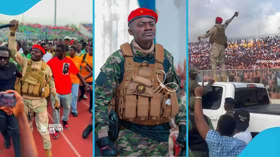 Lil Win storms high school event as 'Ibrahim Traore', Balances on moving car