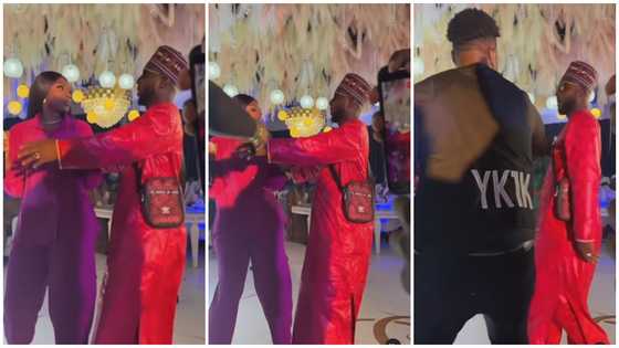 Sefa escapes Alhaji who sneaked up on her for a dance from behind