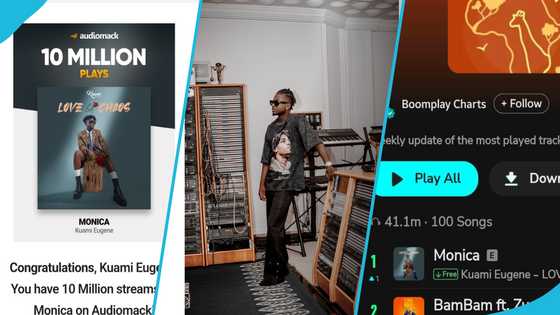 Kuami Eugene's Monica hits 10 million streams and tops Boomplay's Top 100 Chart