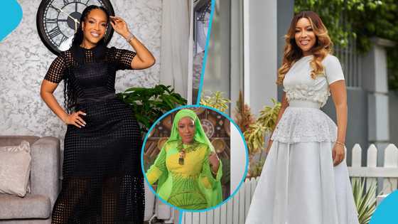 Joselyn Dumas looks magnificent in a stylish beaded kente gown and hijab