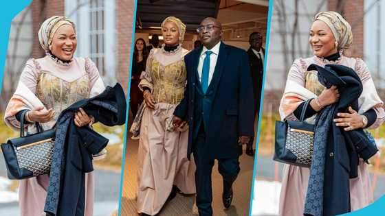 Samira Bawumia slays in a classy corset dress styled with GH¢77,000 designer bag to a conference in the US