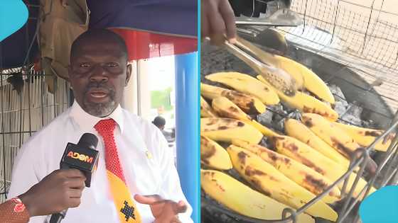 Man who had a vision to start selling roasted plantain opens up on his earnings, inspires youth