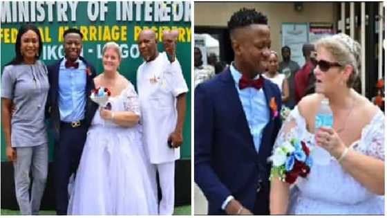 People react as man releases wedding photos of his marriage to his foreign lover
