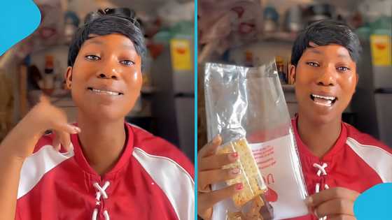 Ghanaian lady laments as boyfriend gifts her handkerchief and biscuit on Val's Day, video evokes joy