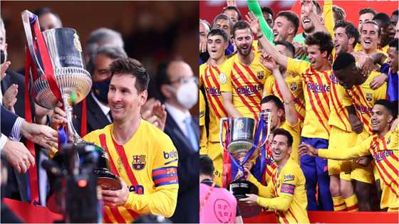 Messi scores incredible goal, lifts 1st trophy as captain in Barca's win over Bilbao to win Copa del Rey