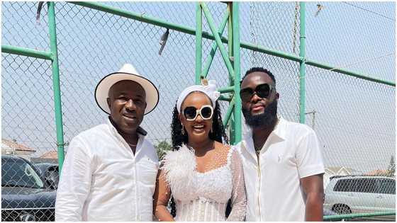 Nana Ama McBrown and her husband giving us stylish couple goals in white fashionable outfits