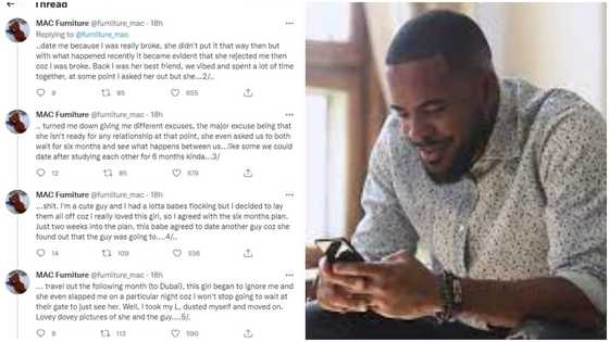 I'll break her heart; she didn't date me when I was broke but now she's here - Man narrates