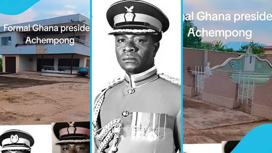 Late former Ghana Head of State Ignatius Kutu Acheampong's residence left in bad shape, video stirs reactions