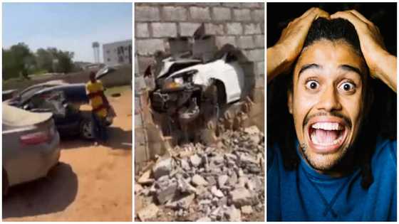 Gateman crashes boss' car while taking it for a spin in his absence, video from the incident stirs reactions