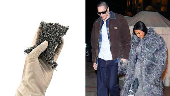 Steel wool and foil: Kim Kardashian's shiny coat resembles household items